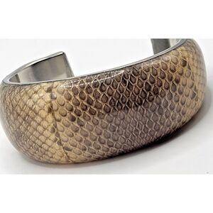 Snakeskin Resin Bangle Bracelet 1in wide